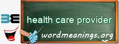 WordMeaning blackboard for health care provider